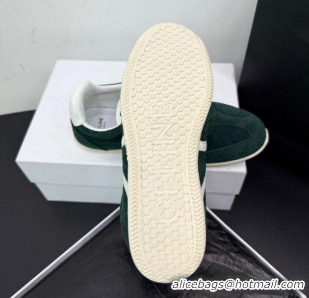 Luxurious Celine Jogger Low Laced-up Sneakers in Suede Green 1209076 2026