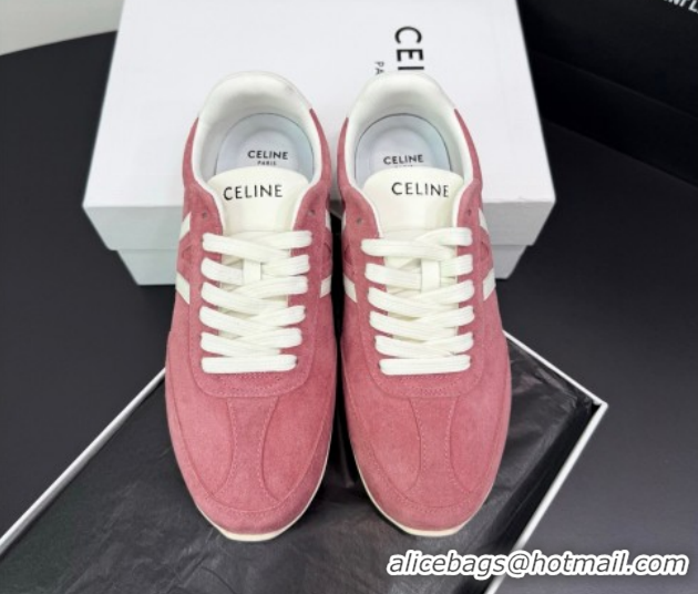 Good Product Celine Jogger Low Laced-up Sneakers in Suede Pink 1209077 2026