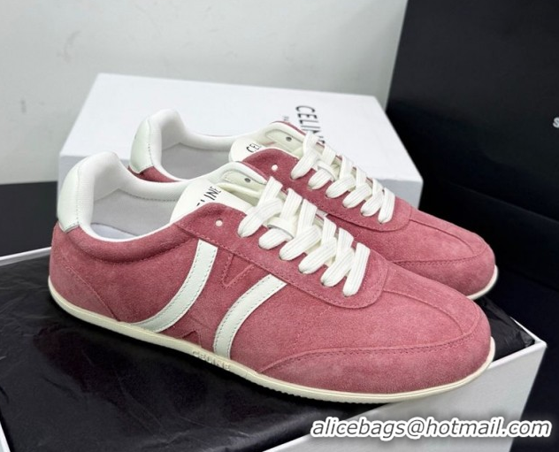 Good Product Celine Jogger Low Laced-up Sneakers in Suede Pink 1209077 2026