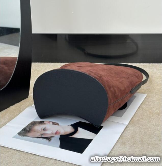 Luxury Discount Alaia Hip Small Bucket Bag in Suede 8857 Brown 2026