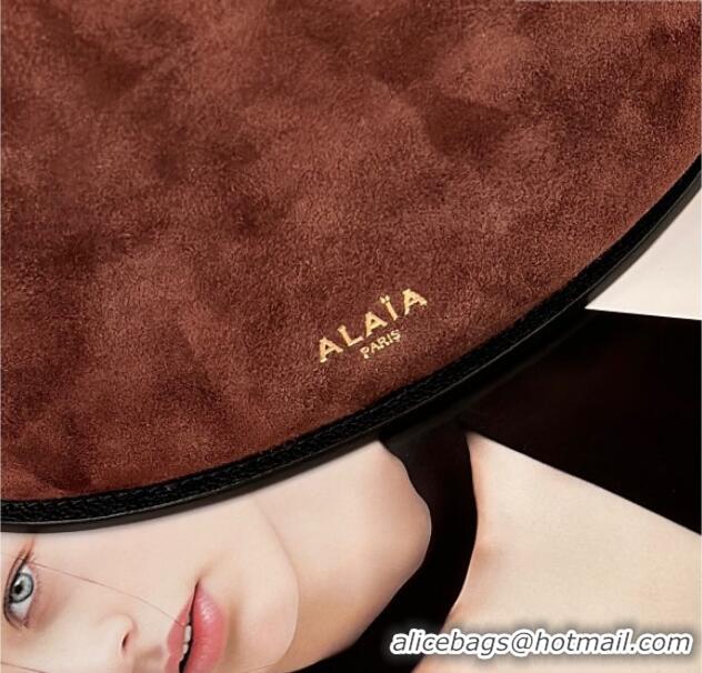 Luxury Discount Alaia Hip Small Bucket Bag in Suede 8857 Brown 2026
