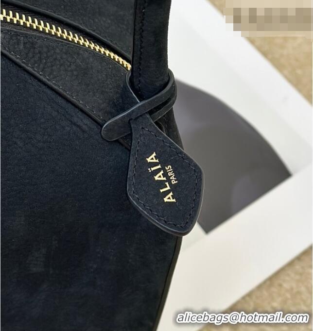 Inexpensive Alaia Le Bouledogue Bowling Shoulder Bag in Nubuck Leather 8855 Black 2026