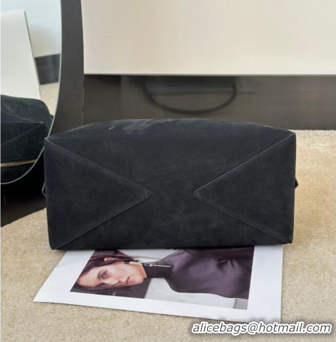 Inexpensive Alaia Le Bouledogue Bowling Shoulder Bag in Nubuck Leather 8855 Black 2026