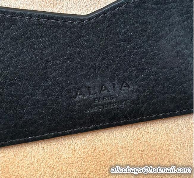 Inexpensive Alaia Le Bouledogue Bowling Shoulder Bag in Nubuck Leather 8855 Black 2026