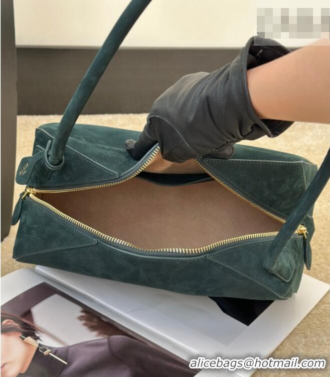 Grade Design Alaia Le Bouledogue Bowling Shoulder Bag in Nubuck Leather 8855 Forest Green 2026