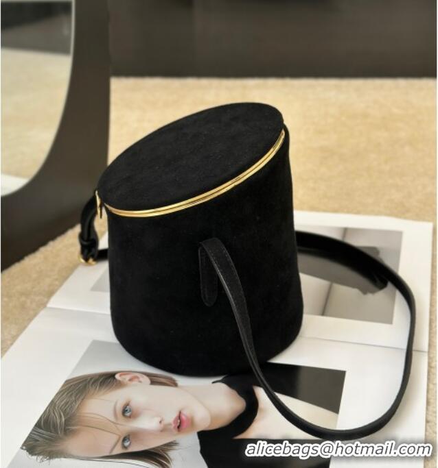 Promotional Alaia La Canette Small Cylindrical Bag in Suede 8851 Black 2026