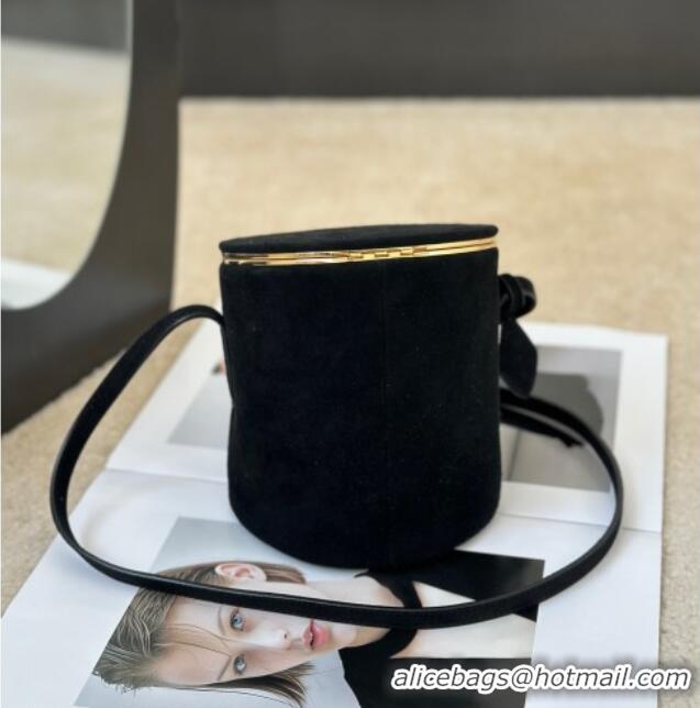 Promotional Alaia La Canette Small Cylindrical Bag in Suede 8851 Black 2026