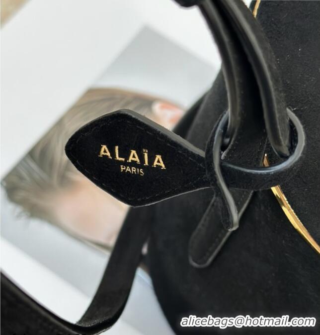 Promotional Alaia La Canette Small Cylindrical Bag in Suede 8851 Black 2026