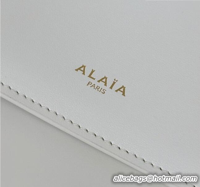 Grade Quality Alaia Mina Large Tote Bag in Vienne Openwork Calfskin Leather 8821L White 2025