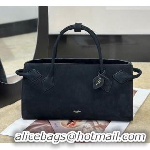 Best Price Alaia Le Tecket Tote Bags in Grained Nubuck Leather 8837 Anthracite Black 2026