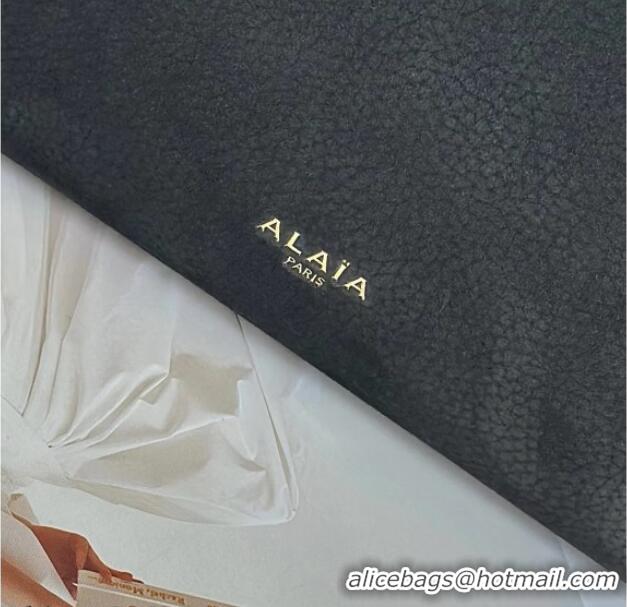 Best Price Alaia Le Tecket Tote Bags in Grained Nubuck Leather 8837 Anthracite Black 2026