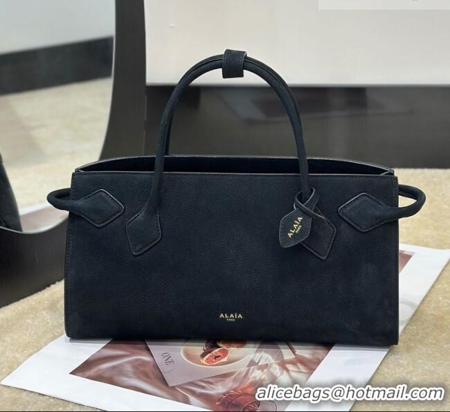 Best Price Alaia Le Tecket Tote Bags in Grained Nubuck Leather 8837 Anthracite Black 2026