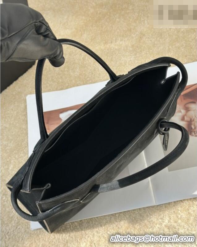 Best Price Alaia Le Tecket Tote Bags in Grained Nubuck Leather 8837 Anthracite Black 2026