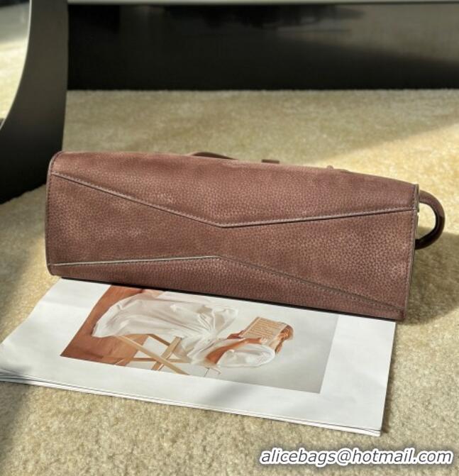 Famous Brand Alaia Le Tecket Tote Bags in Grained Nubuck Leather 8837 Dark Brown 2026