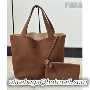 Top Quality Alaia Le Cabas Tote Bags in Grained Nubuck Leather 8820 Caramel Brown 2026