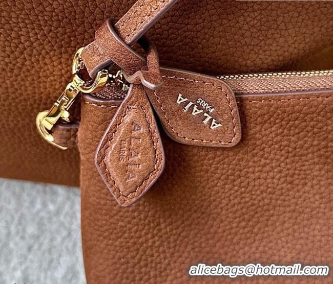Top Quality Alaia Le Cabas Tote Bags in Grained Nubuck Leather 8820 Caramel Brown 2026