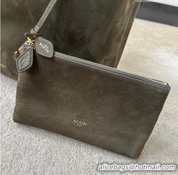 Best Product Alaia Le Cabas Tote Bags in Grained Nubuck Leather 8820 Green 2026