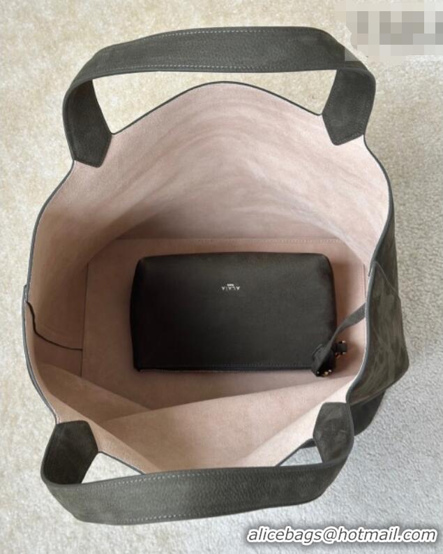 Best Product Alaia Le Cabas Tote Bags in Grained Nubuck Leather 8820 Green 2026