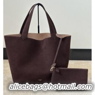Stylish Discount Alaia Le Cabas Tote Bags in Grained Nubuck Leather 8820 Dark Brown 2026