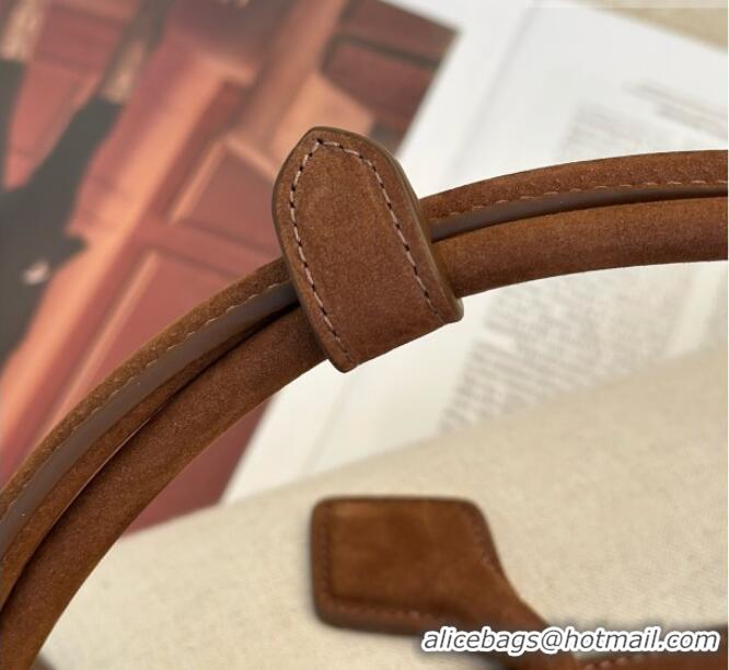 Market Sells Alaia Le Tecket Medium Long Shoulder bag in Canvas and Suede 998081 Brown 2026