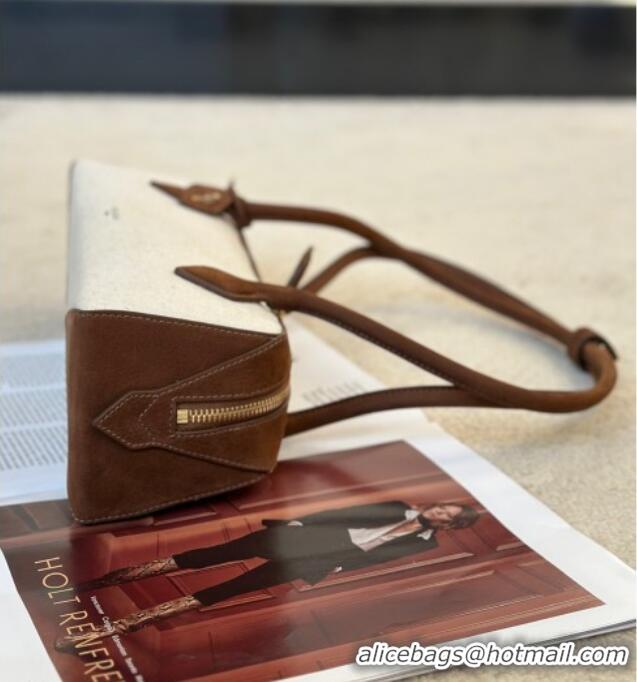 Market Sells Alaia Le Tecket Medium Long Shoulder bag in Canvas and Suede 998081 Brown 2026