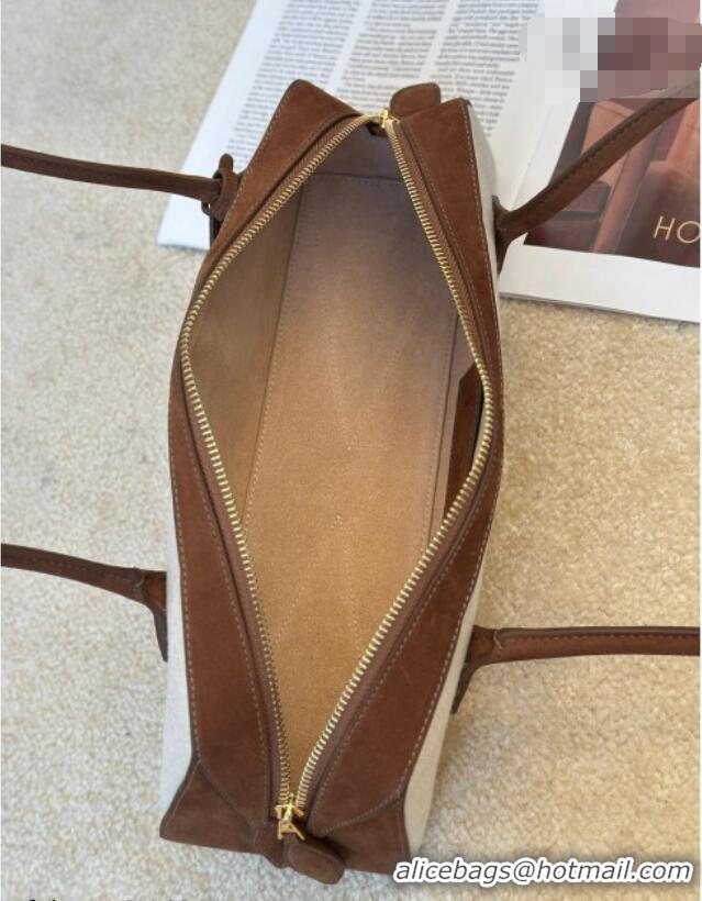 Market Sells Alaia Le Tecket Medium Long Shoulder bag in Canvas and Suede 998081 Brown 2026