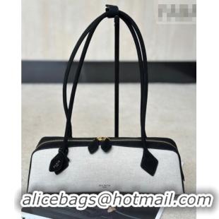 Grade Design Alaia Le Tecket Medium Long Shoulder bag in Canvas and Nubuck Leather 998081 Black 2026