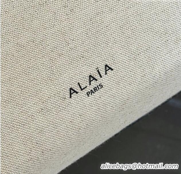 Grade Design Alaia Le Tecket Medium Long Shoulder bag in Canvas and Nubuck Leather 998081 Black 2026