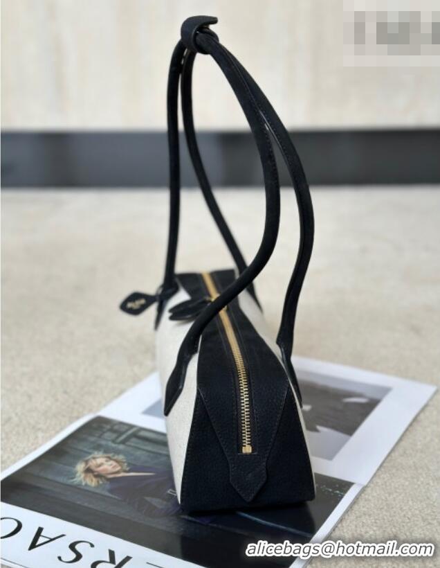 Grade Design Alaia Le Tecket Medium Long Shoulder bag in Canvas and Nubuck Leather 998081 Black 2026