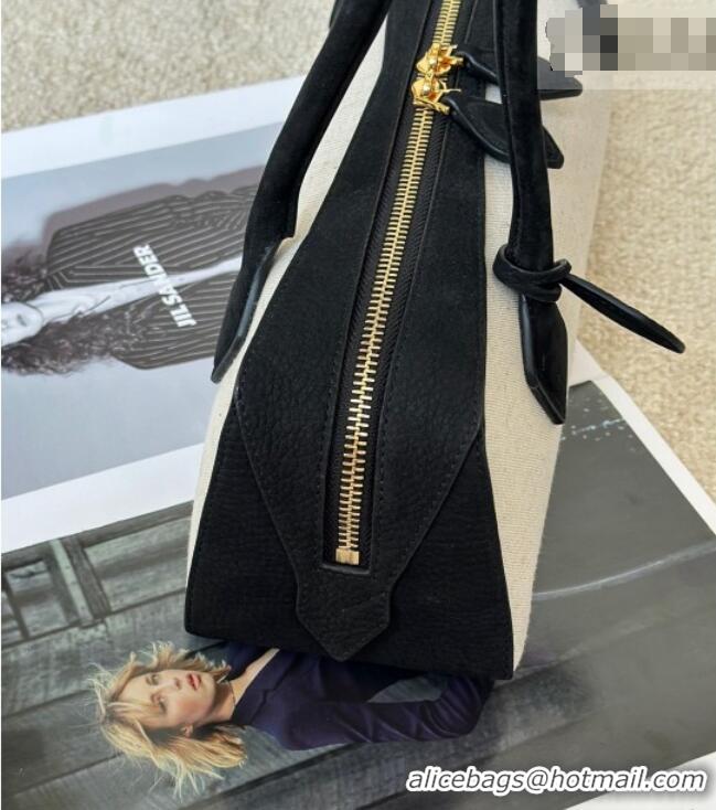 Grade Design Alaia Le Tecket Medium Long Shoulder bag in Canvas and Nubuck Leather 998081 Black 2026