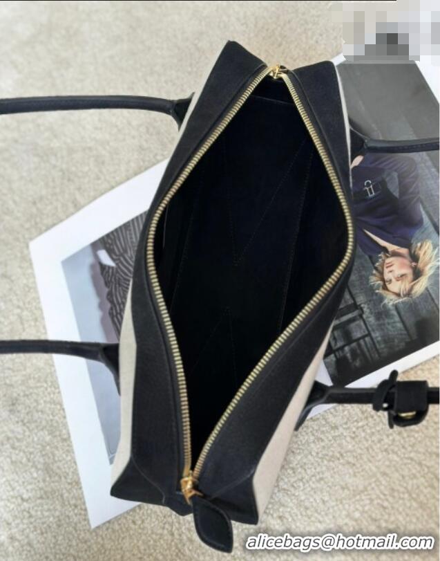 Grade Design Alaia Le Tecket Medium Long Shoulder bag in Canvas and Nubuck Leather 998081 Black 2026