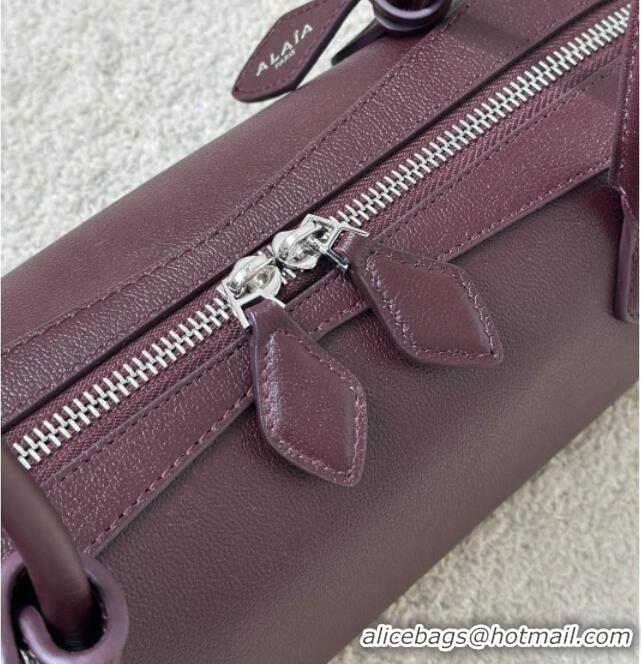 Most Popular Alaia Le Tecket Medium Long Shoulder bag in Calfskin Leather 998081 Burgundy 2026