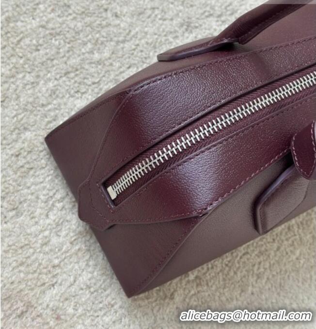 Most Popular Alaia Le Tecket Medium Long Shoulder bag in Calfskin Leather 998081 Burgundy 2026