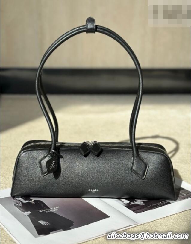 Best Price Alaia Le Tecket Medium Long Shoulder bag in Calfskin Leather 998081 Black 2026