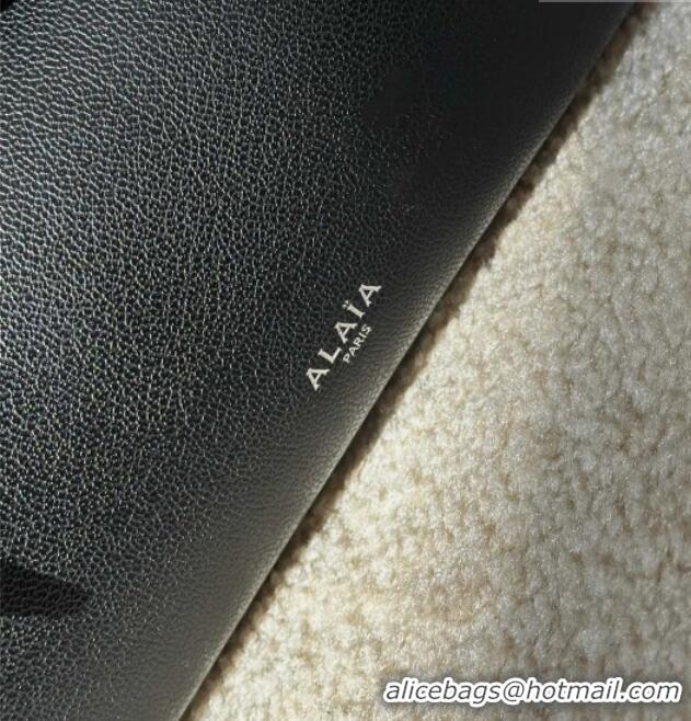 Best Price Alaia Le Tecket Medium Long Shoulder bag in Calfskin Leather 998081 Black 2026
