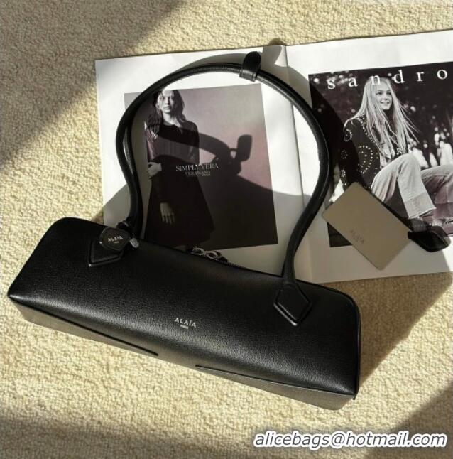 Best Price Alaia Le Tecket Medium Long Shoulder bag in Calfskin Leather 998081 Black 2026