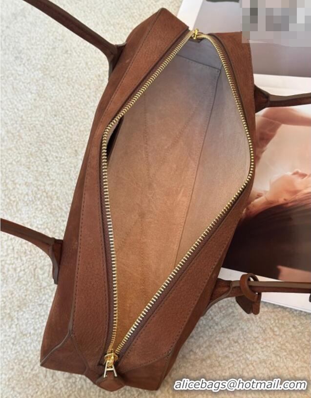 Best Price Alaia Le Tecket Medium Long Shoulder bag in Grained Nubuck 8815M Caramel Brown 2026