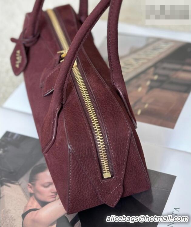 Super Quality Alaia Le Tecket Small Long Shoulder bag in Grained Nubuck 8815S Red 2026