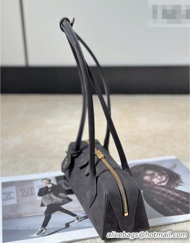 Original Cheap Alaia Le Tecket Small Long Shoulder bag in Grained Nubuck 8815S Grey 2026