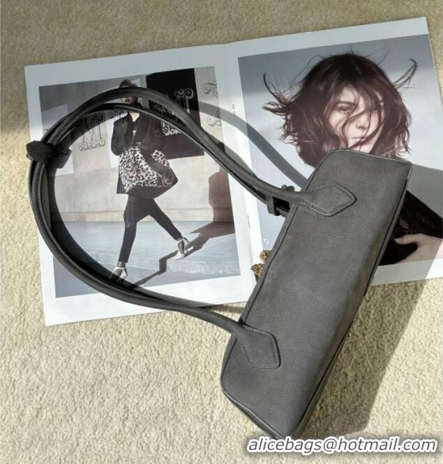 Original Cheap Alaia Le Tecket Small Long Shoulder bag in Grained Nubuck 8815S Grey 2026