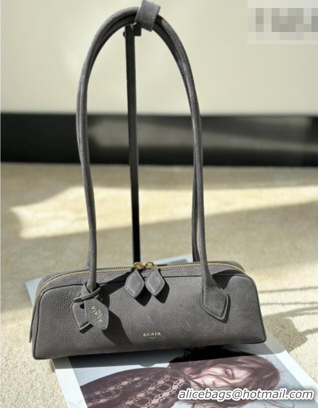Original Cheap Alaia Le Tecket Small Long Shoulder bag in Grained Nubuck 8815S Grey 2026