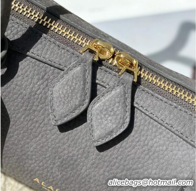 Original Cheap Alaia Le Tecket Small Long Shoulder bag in Grained Nubuck 8815S Grey 2026