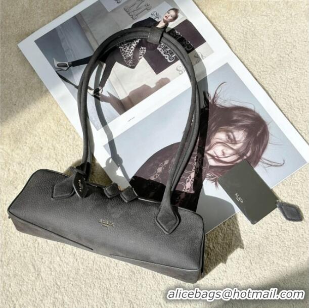 Original Cheap Alaia Le Tecket Small Long Shoulder bag in Grained Nubuck 8815S Grey 2026