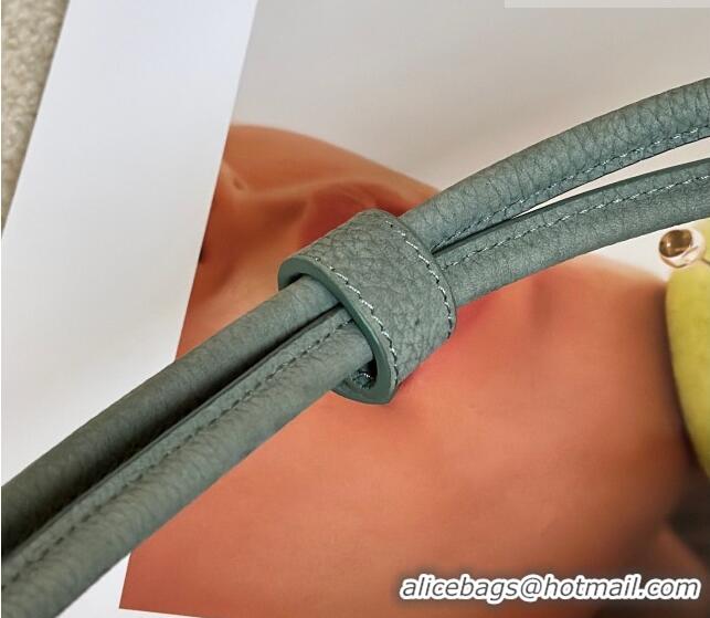 Best Product Alaia Le Tecket Small Long Shoulder bag in Grained Nubuck 8815S Light Green 2026