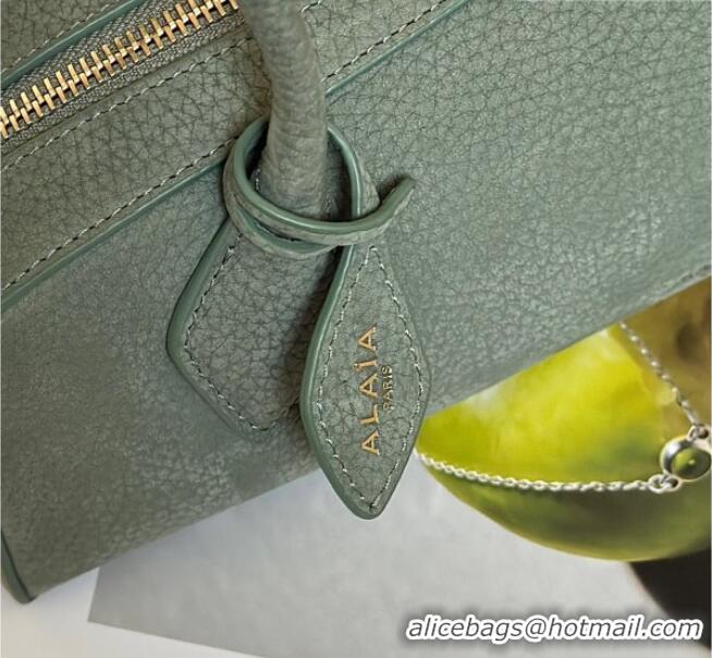 Best Product Alaia Le Tecket Small Long Shoulder bag in Grained Nubuck 8815S Light Green 2026