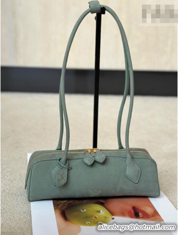 Best Product Alaia Le Tecket Small Long Shoulder bag in Grained Nubuck 8815S Light Green 2026