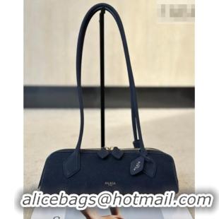 Grade Quality Alaia Le Tecket Small Long Shoulder bag in Grained Nubuck 8815S Blue 2026