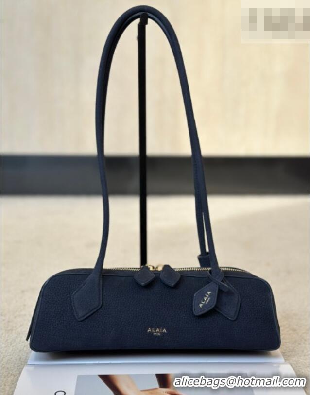 Grade Quality Alaia Le Tecket Small Long Shoulder bag in Grained Nubuck 8815S Blue 2026