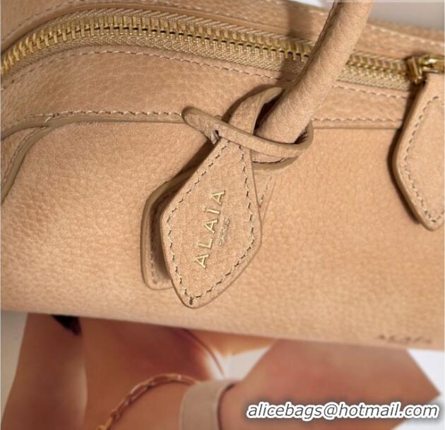 Top Design Alaia Le Tecket Small Long Shoulder bag in Grained Nubuck 8815S Beige 2026