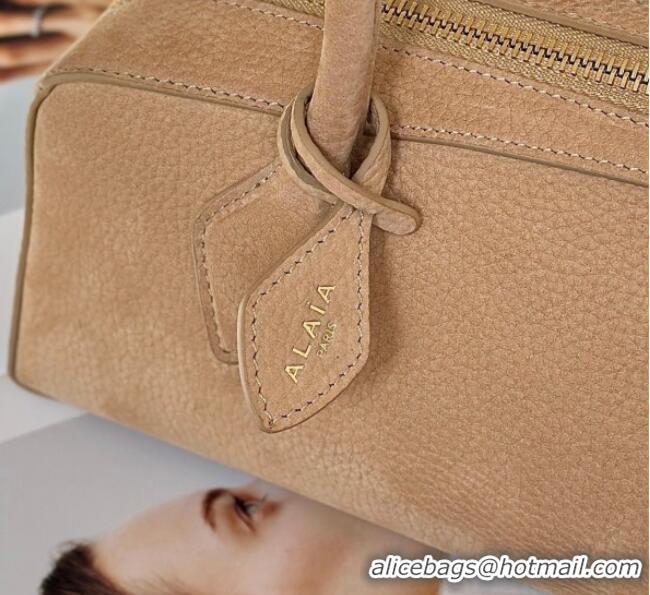 Luxury Cheap Alaia Le Tecket Medium Long Shoulder bag in Grained Nubuck 8815M Beige 2026